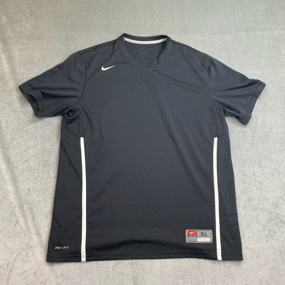 Nike Dri Fit Shirt Black Athletic Tee Training Mens XL - Picture 1 of 11
